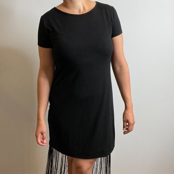 RD Style T-Shirt Dress with Fringe -S- - Picture 5 of 7